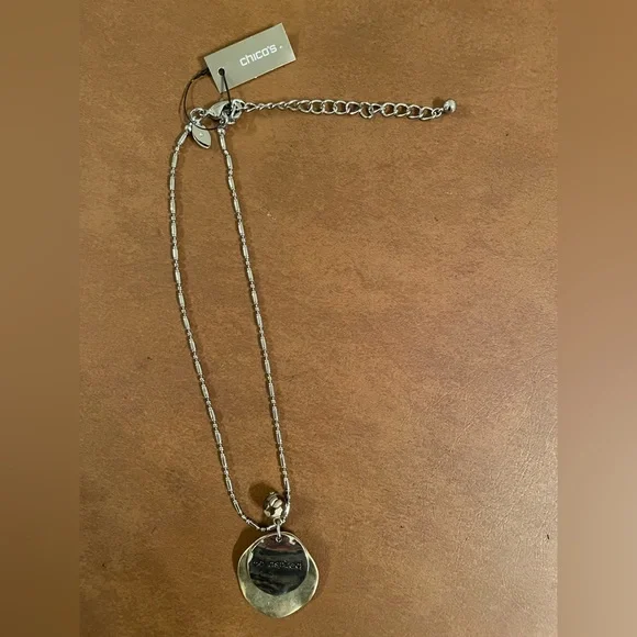 Chico’s “Be Inspired” reversible two tone necklace in silver and gold tones NWT - Picture 2 of 7